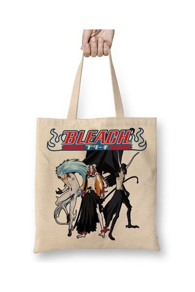 Toyaso Bleach Ichigo Ulquiorra Grimmjow Anime White Cloth Bag Long Handle Shopping Bag Beach Bag