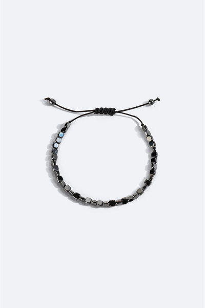 Avva Men's Anthracite Stone Bracelet B009609