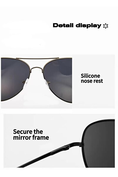 Generic Men's full-rim black polarized UV400 aviator sunglasses