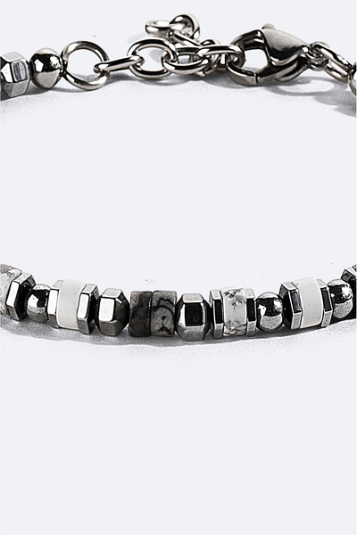 Avva Men's Gray Stone Bracelet B009613