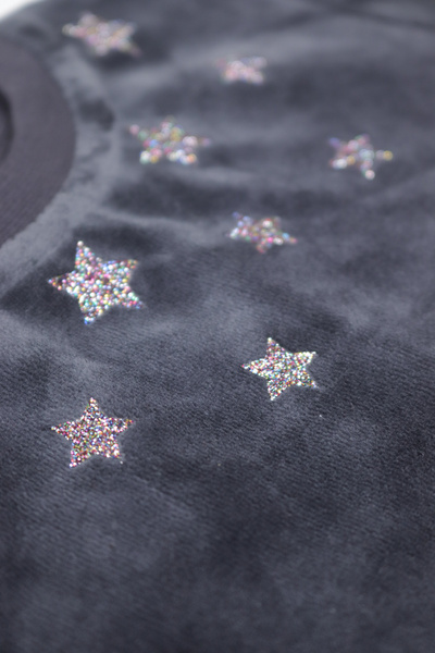 BALKABAĞI Antarsit Velvet Skirt Suit with Stars (3-7 Years Old)