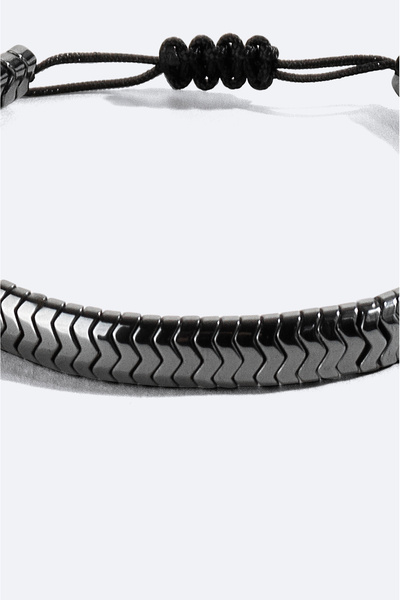 Avva Men's Anthracite Stone Bracelet B009608