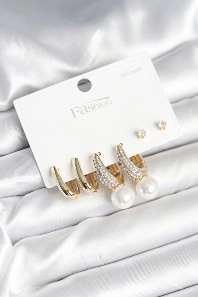 cleovibe أقراط ذهبية عصرية من الزركون – حافة نظيفة