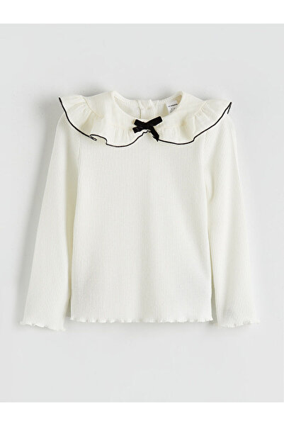 LC Waikiki guler tip Peter Pan Tricou texturat pentru fete