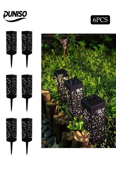 Generic أضواء ممرات الطاقة الشمسية لديكور الحديقة، عبوة من 6 أضواء خارجية تعمل بالطاقة الشمسية، أضواء حدائق تعمل بالطاقة الشمسية