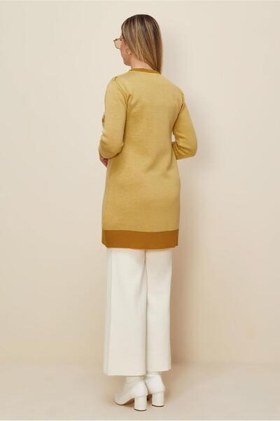 TRENDTESETTÜR Women's Yellow (K.Yellow) Patterned Knitwear Tunic t 43178