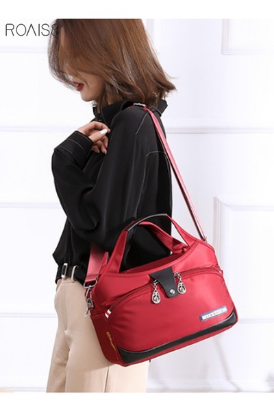 ROAISS Women's Tote Bag, Oxford Cloth Detachable Shoulder Strap Handbag, Multi-Pocket Messenger Bag, Stylis