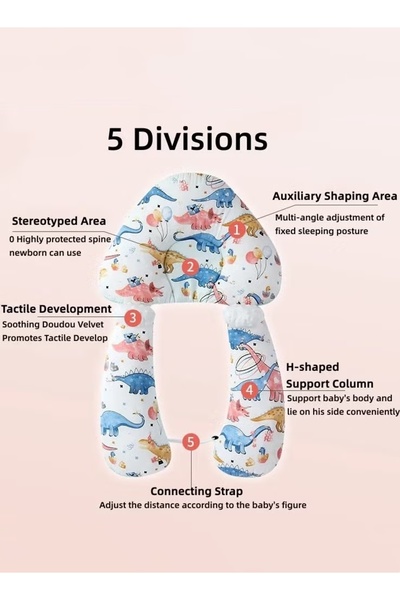 Generic Baby Head Shaping Pillow Baby Memory Foam Pillow Adjustable Height With 2 Removable Fixing Postsv