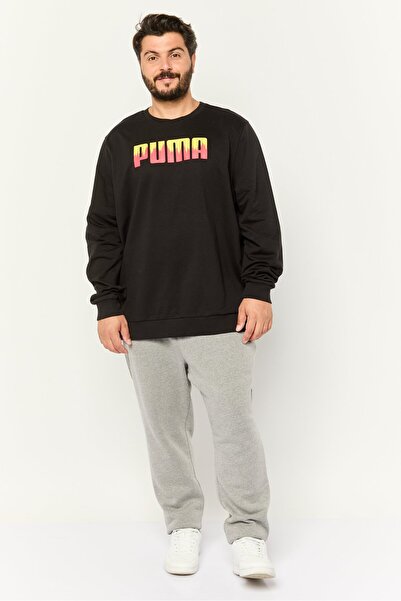 Puma Men Regular Fit Brand Logo Outdoors Sweatshirt, Black