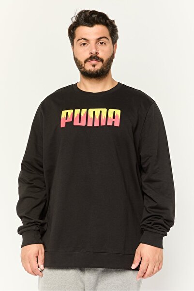 Puma Men Regular Fit Brand Logo Outdoors Sweatshirt, Black