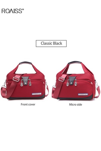 ROAISS Women's Tote Bag, Oxford Cloth Detachable Shoulder Strap Handbag, Multi-Pocket Messenger Bag, Stylis