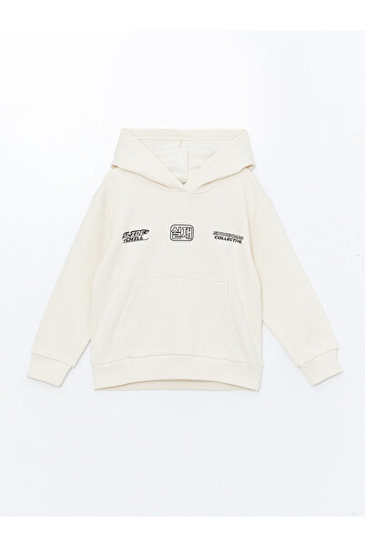 LC Waikiki LCW Kids Бежова дебела суитшърт с качулка за момчета