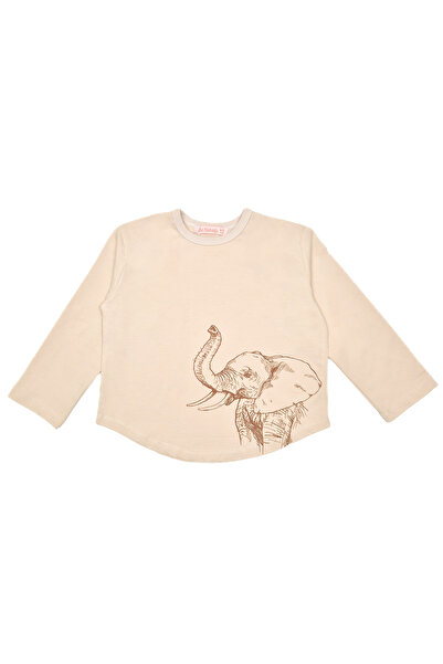 BALKABAĞI Elefant drăguț culoare piatră unisex tricou (2-9 ani)