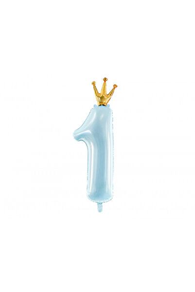 ONE Set of 6 Latex Balloons One, Blue - 30 cm