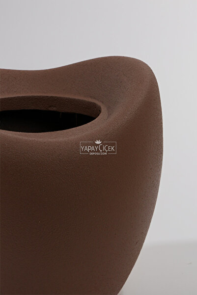 Yapay Çiçek Deposu Фибростъклена саксия „Динозавърско яйце“ 43 см, кафява