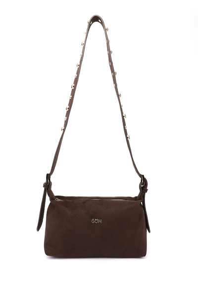 GÖNDERİ(R) Women's Brown Suede Long Strap Shoulder Bag