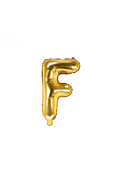 Partydeco Foil Balloon Letter F Gold, 35 cm