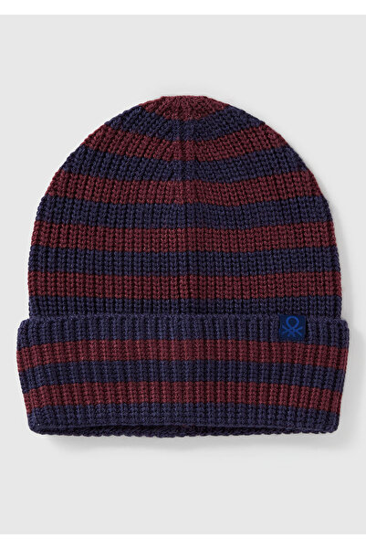 United Colors of Benetton Boy's navy blue logo embroidered Color Block cap