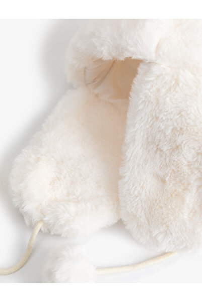 Koton Plush Hat with Pompom Detail and Ears