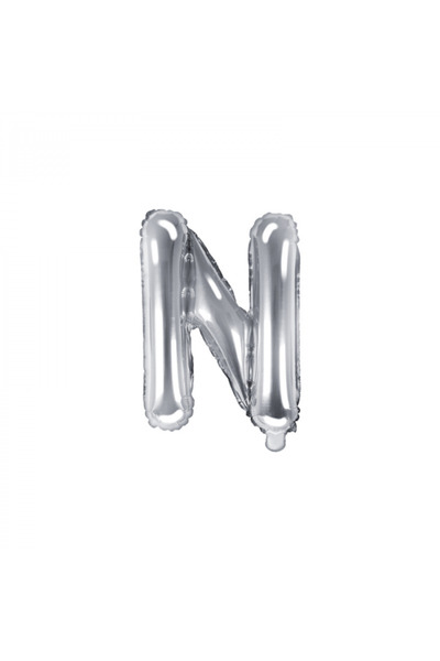 Partydeco Foil Balloon Letter N Silver, 35 cm