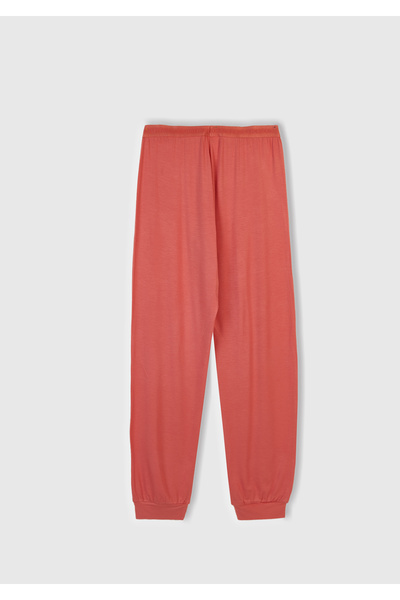 United Colors of Benetton Women's Coral Modal Blend Logo Waist Pajama Bottoms