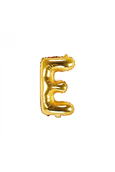 Partydeco Gold Foil Balloon Letter E, 35 cm