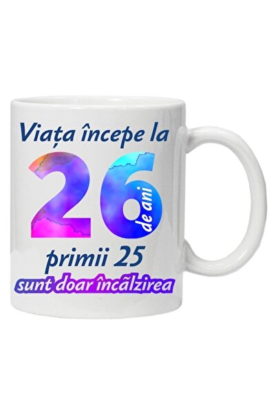 CRD PRINT Personalized mug 'Life begins at 26', CRD PRINT, 330ml, white
