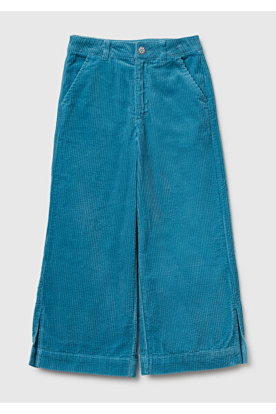 United Colors of Benetton Детски панталони за момичета в цвят петролно синьо ...
