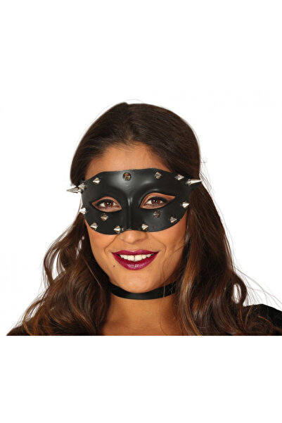 Fiestas Guirca Black Mask with Studs