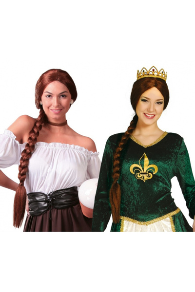 Fiestas Guirca Perucă împletită castaniu