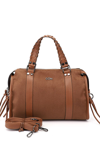 GÖNDERİ(R) Women's Tan Suede Tan Hand and Shoulder Bag