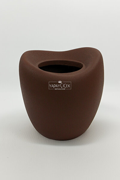 Yapay Çiçek Deposu Фибростъклена саксия „Динозавърско яйце“ 43 см, кафява