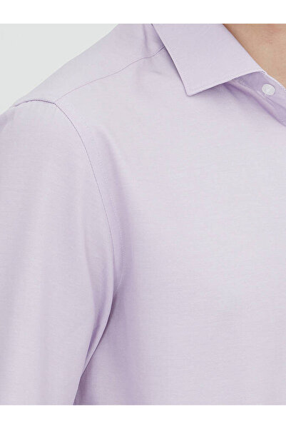 Kip Lilac Plain Regular Fit Woven Classic Cotton Blend Shirt