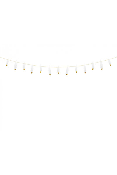 Partydeco Ghirlandă de pene albe