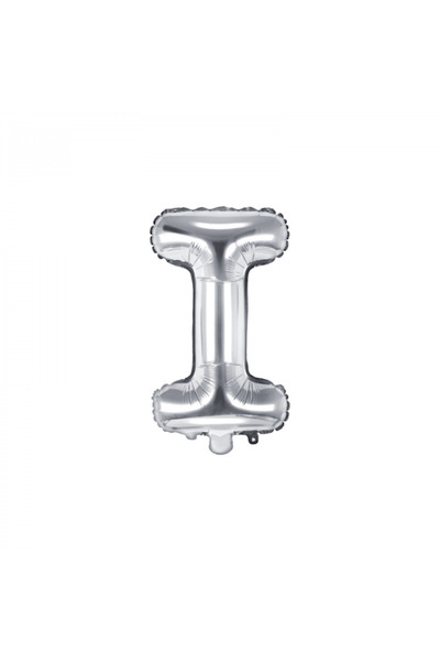 Partydeco Foil Balloon Letter I Silver, 35 cm