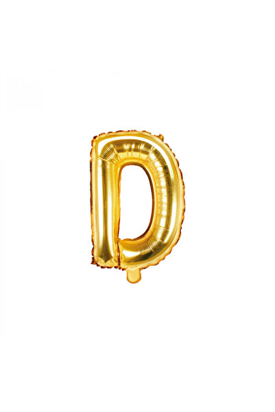 Partydeco Gold Foil Balloon Letter D, 35 cm