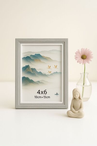 Kaplan Concept Gri Modern Ahşap Görünümlü 10x15 Masaüstü Fotoğraf Çerçevesi – 4x6