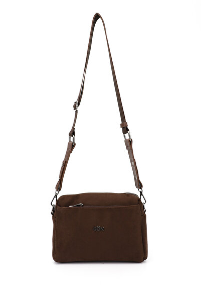GÖNDERİ(R) Women's Brown Suede Long Strap Shoulder Bag