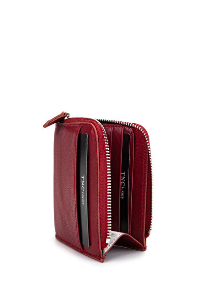 Tamer Tanca Women's Genuine Leather Claret Red Card Holder
