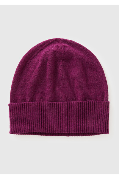 United Colors of Benetton Women's plum 100% merino beanie