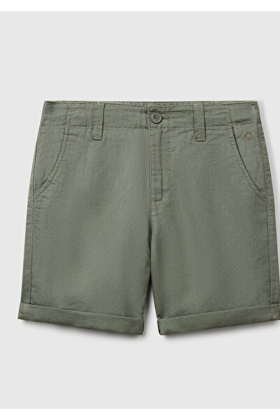 United Colors of Benetton Boy's anthracite rolled hem regular fit bermuda shorts