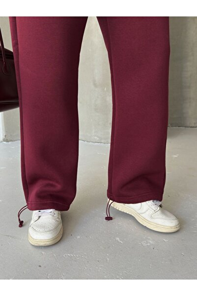 moda paketi Γυναικείο παντελόνι – Άνετο κομμένο, παντελόνι jogger με λεπτομέρεια από λευκό κέντημα