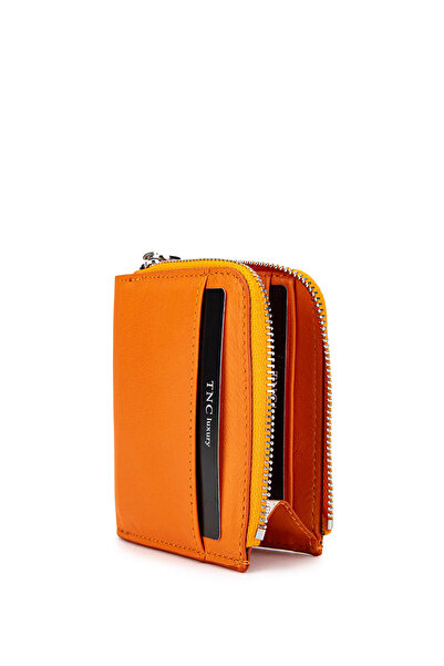 Tamer Tanca Women's Genuine Leather Orange Card Holder