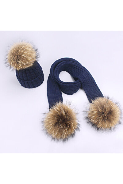 OEM Solid color knitted hat scarf gloves three piece set knitted red Christmas hat set - ZMSW02- Wine