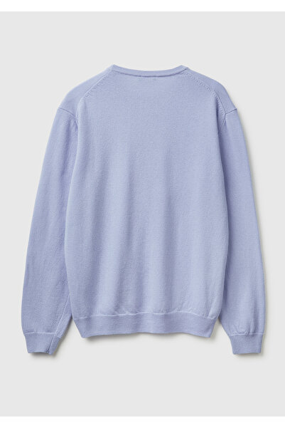 United Colors of Benetton Baby Boy Blue 100% Merino Crew Neck Sweater