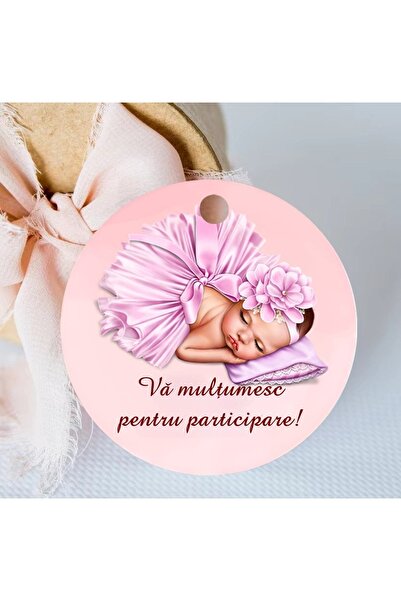 Invitatii Originale Set 50 Etichete marturii botez BEBELUSA (5cm)
