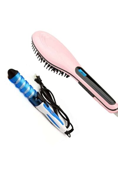 Furnizor Online Spiral Curling Iron Set + Hair Straightening Brush
