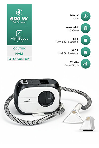 PiranTech KT-088 Koltuk ve Halı Yıkama Makinesi : Derinlemesine Leke Çıkarma Gücü 600W!