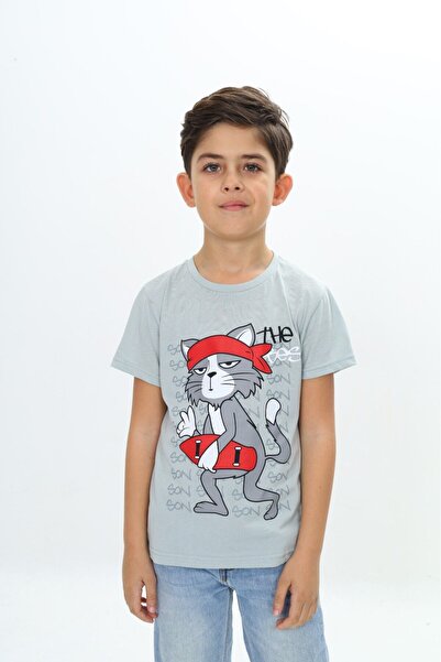 Toontoy Tricou cu mânecă scurtă cu imprimeu pentru băiat