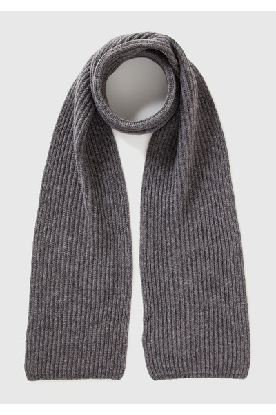 United Colors of Benetton Men's Anthracite Melange Wool Scarf